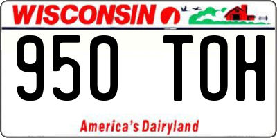 WI license plate 950TOH