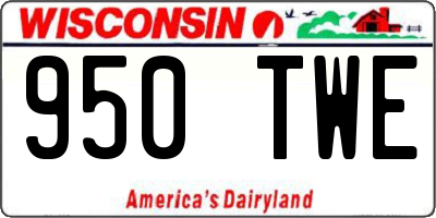 WI license plate 950TWE