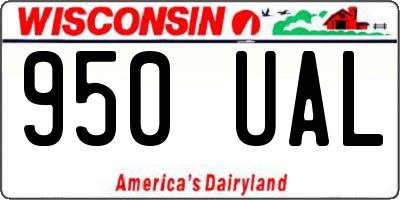 WI license plate 950UAL