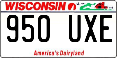 WI license plate 950UXE