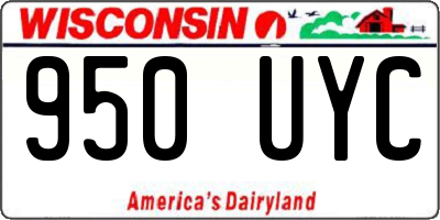 WI license plate 950UYC