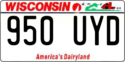 WI license plate 950UYD