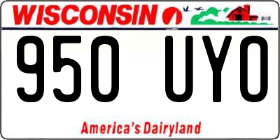 WI license plate 950UYO