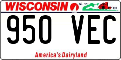 WI license plate 950VEC