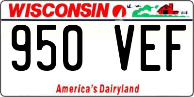 WI license plate 950VEF