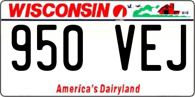 WI license plate 950VEJ