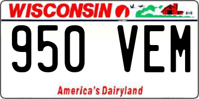 WI license plate 950VEM