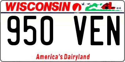 WI license plate 950VEN