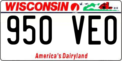 WI license plate 950VEO