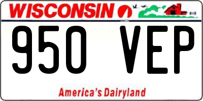 WI license plate 950VEP