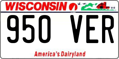 WI license plate 950VER