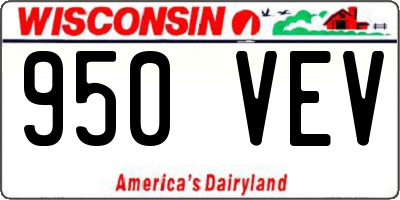 WI license plate 950VEV