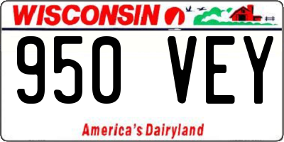 WI license plate 950VEY