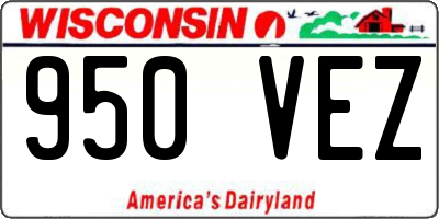 WI license plate 950VEZ