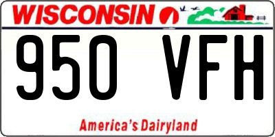 WI license plate 950VFH