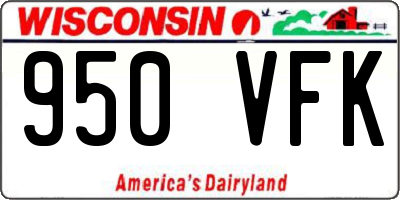 WI license plate 950VFK
