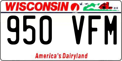 WI license plate 950VFM