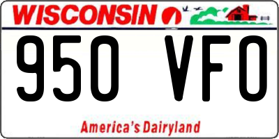 WI license plate 950VFO