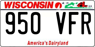 WI license plate 950VFR