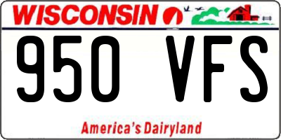 WI license plate 950VFS