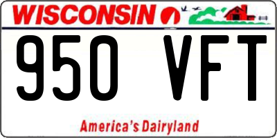 WI license plate 950VFT