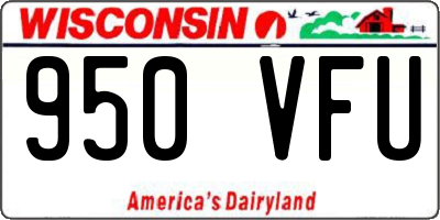 WI license plate 950VFU