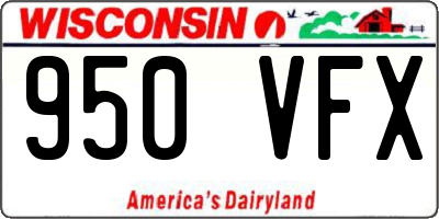 WI license plate 950VFX