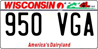 WI license plate 950VGA