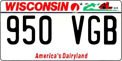 WI license plate 950VGB