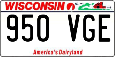 WI license plate 950VGE