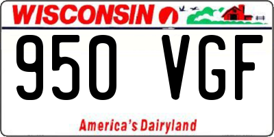 WI license plate 950VGF