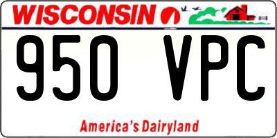 WI license plate 950VPC