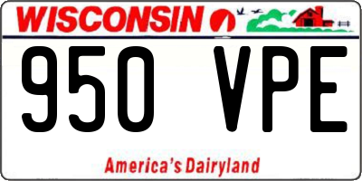 WI license plate 950VPE