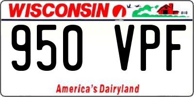 WI license plate 950VPF