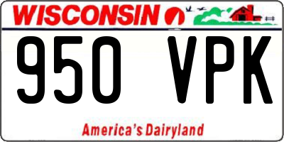 WI license plate 950VPK