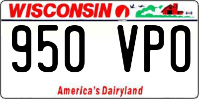WI license plate 950VPO