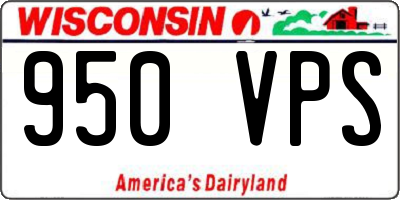 WI license plate 950VPS
