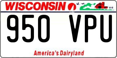 WI license plate 950VPU