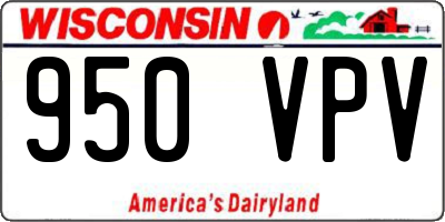 WI license plate 950VPV