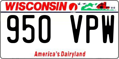 WI license plate 950VPW