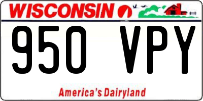 WI license plate 950VPY