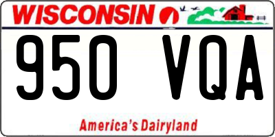WI license plate 950VQA