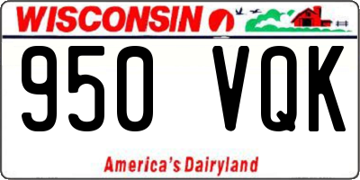 WI license plate 950VQK