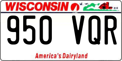 WI license plate 950VQR