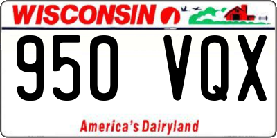 WI license plate 950VQX