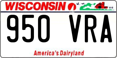 WI license plate 950VRA