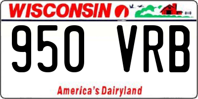 WI license plate 950VRB