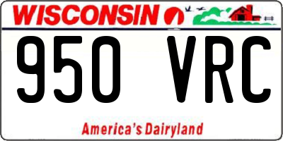 WI license plate 950VRC