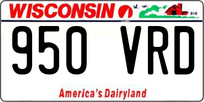 WI license plate 950VRD