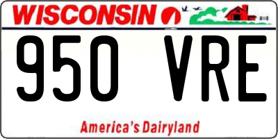 WI license plate 950VRE